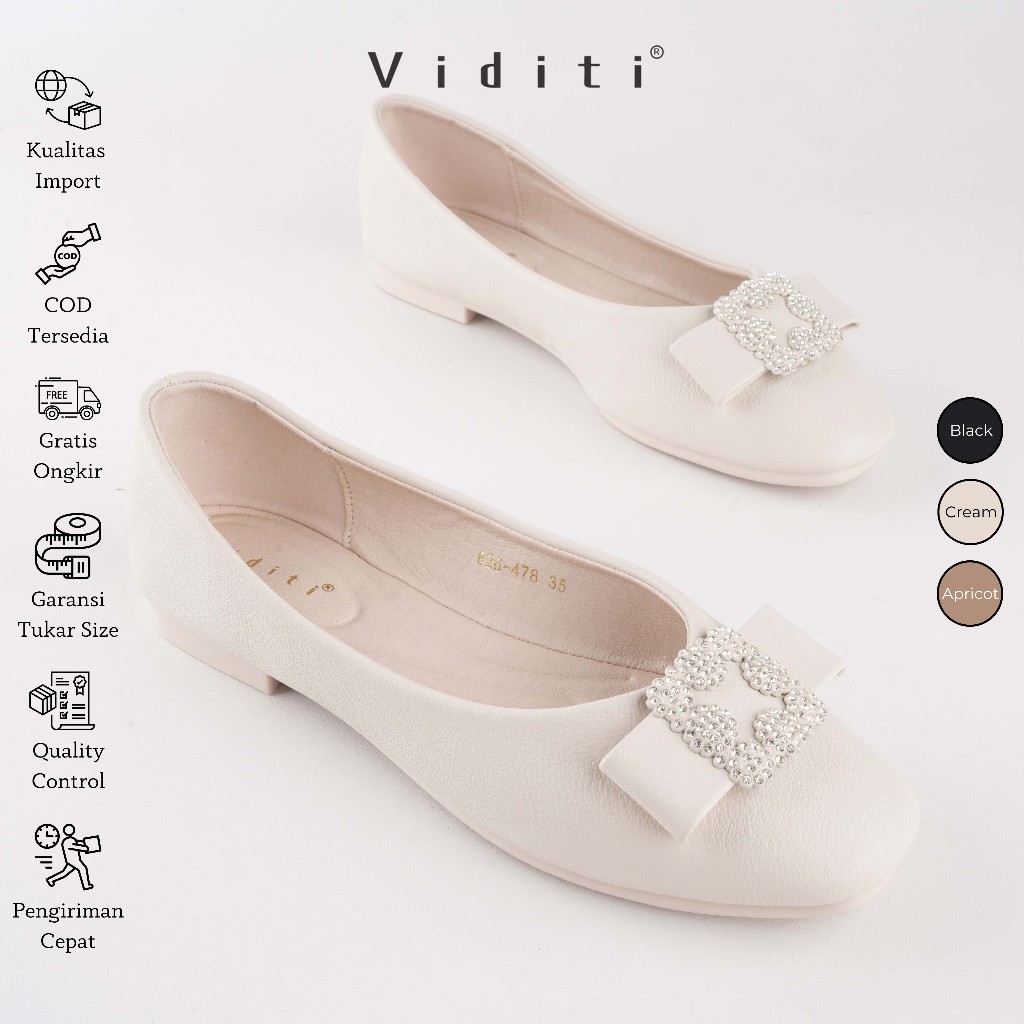 Viditi Dhiya Flat Shoes | Sepatu Import Wanita | Kerja | Kuliah | Kantor | Lepes