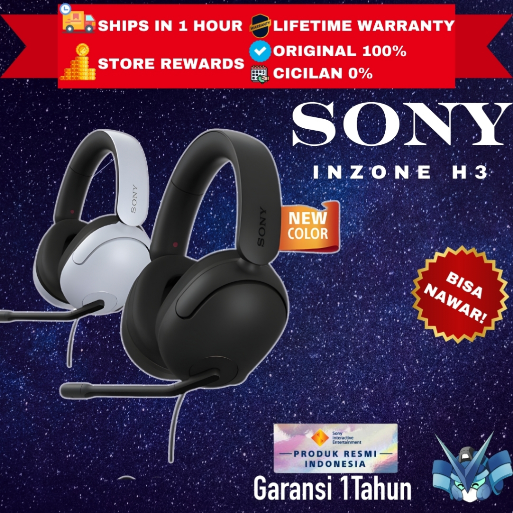 Sony INZONE H3 Wired Gaming Headset With 360 Spatial Sound Headphone