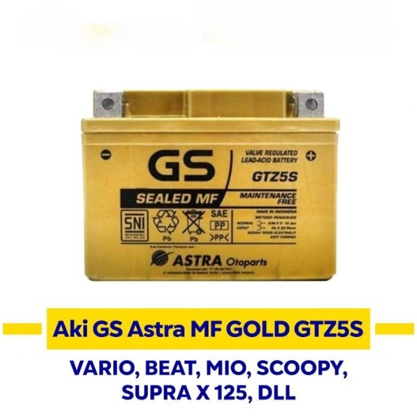 Aspira - Aki Motor Gs Astra Gold Gtz5S Gtz 5S Honda Vario Maintenance Free