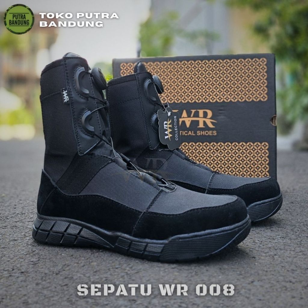 Sepatu WR Tactical WR 008 / Sepatu PDL model tali putar WR tactical boots / Sepatu Tali Putar Model 