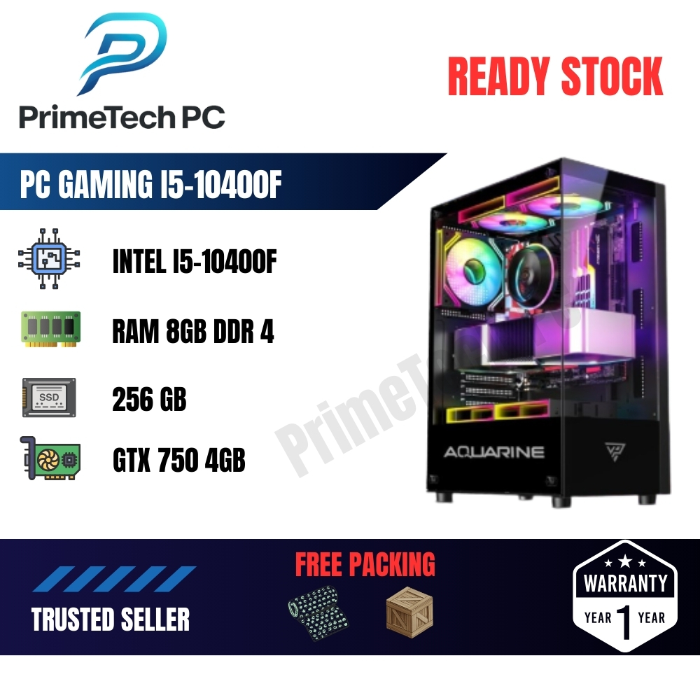 PC Gaming I5-10400F GTX 750 4GB | RAM 8GB DDR4 | SSD 256GB | Full Set Siap Pakai