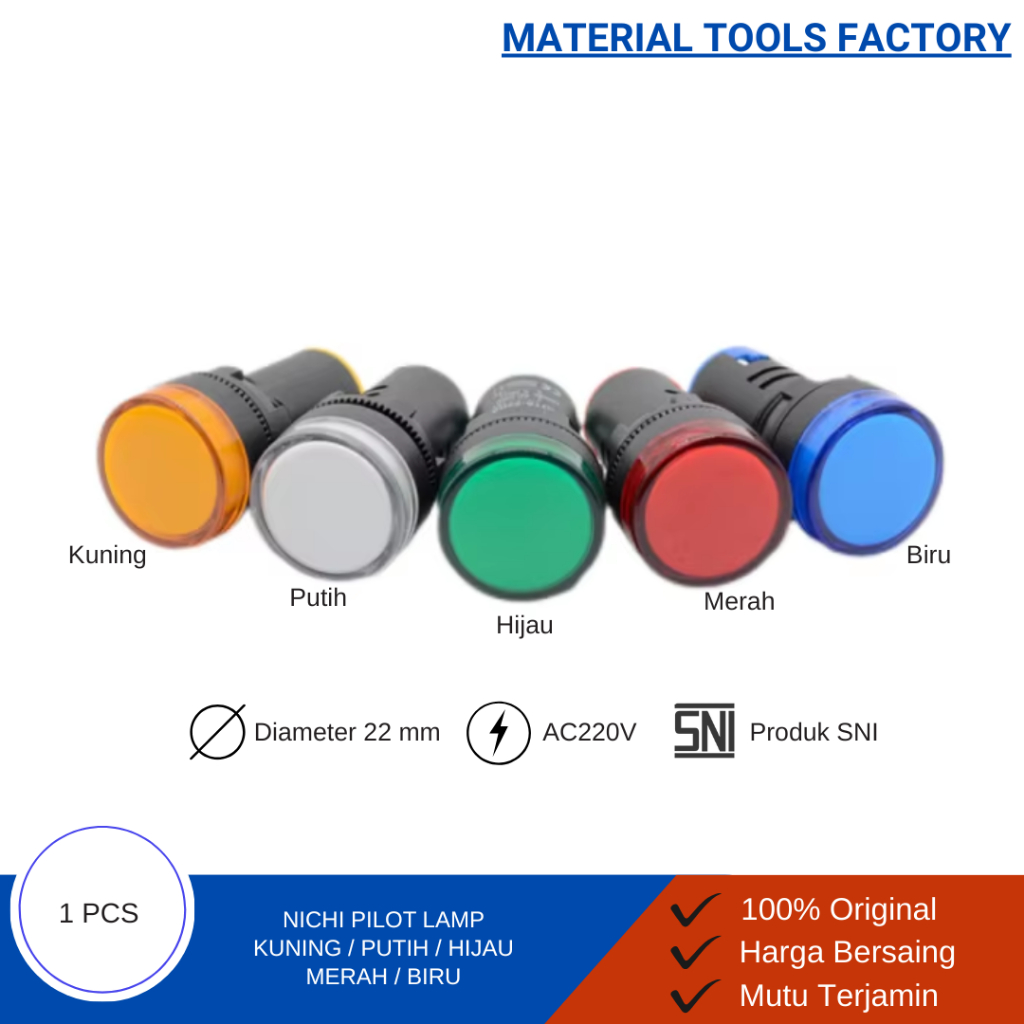 Lampu pilot - Pilot Lamp - Lampu Indikator Panel Listrik - Lampu LED Indikator