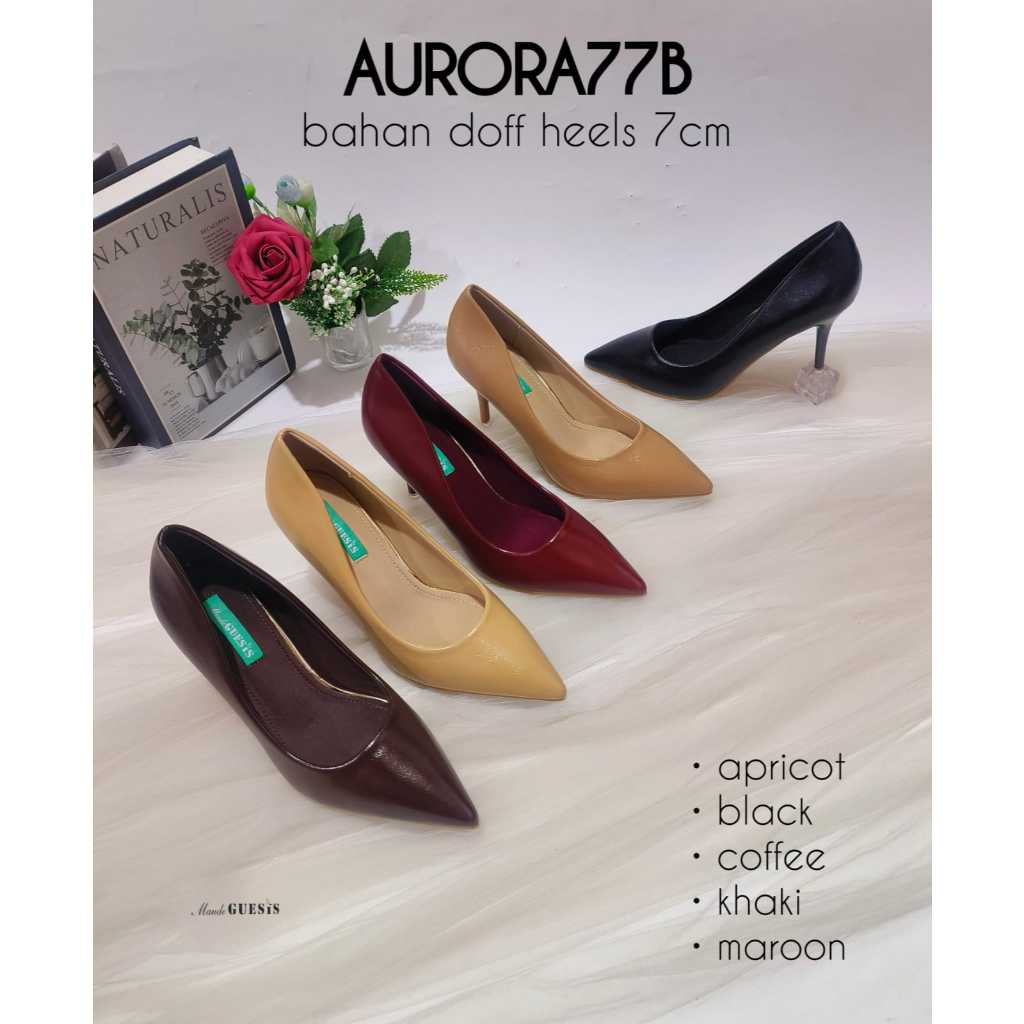 Maude Guesis Aurora 77 ~ Pansus Wanita Import Bahan Kulit Dove KILAT  7cm