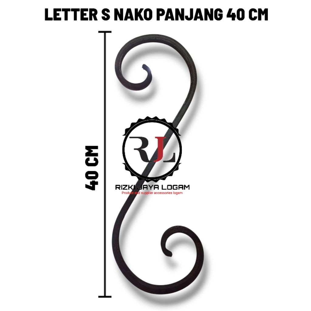 LETTER S NAKO PANJANG 40 CM ornamen pagar besi