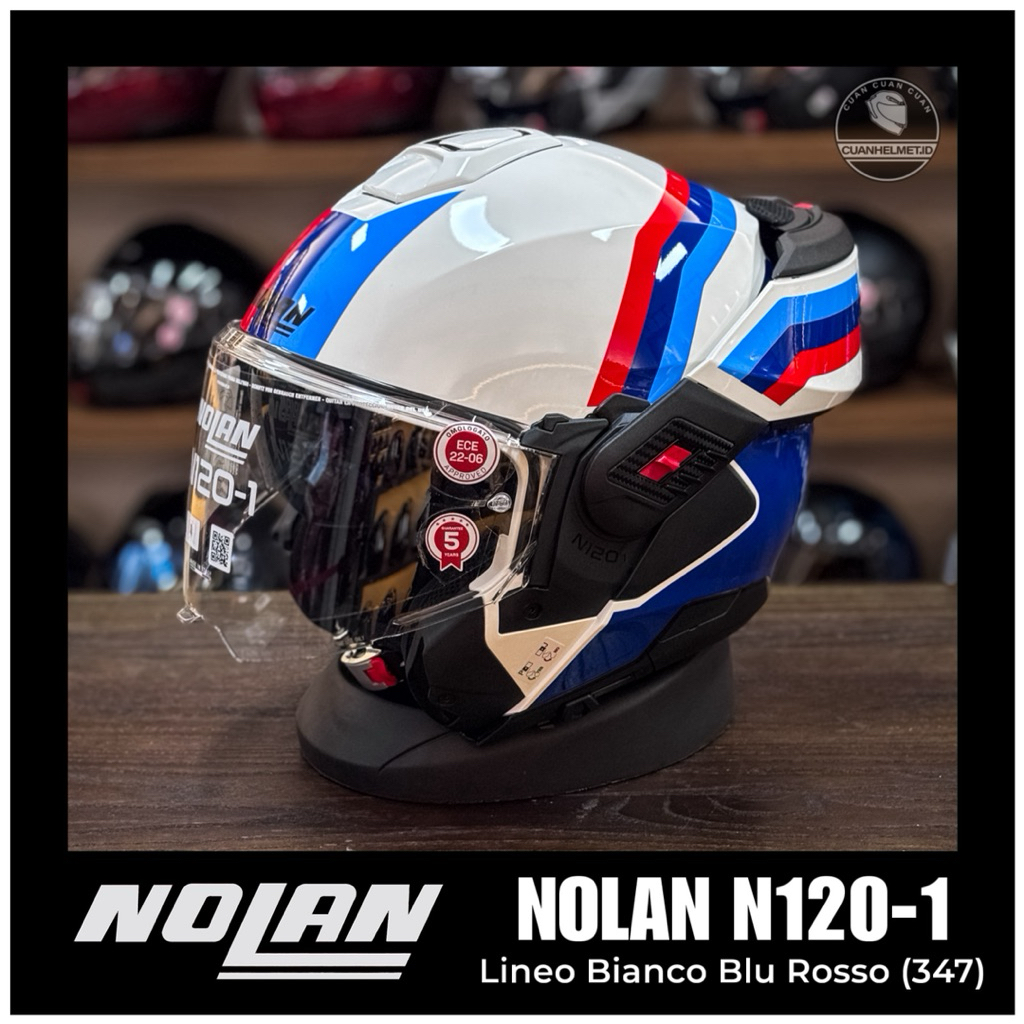 Nolan N120-1 Lineo Bianco Blu Rosso (347) / NOLAN N1201