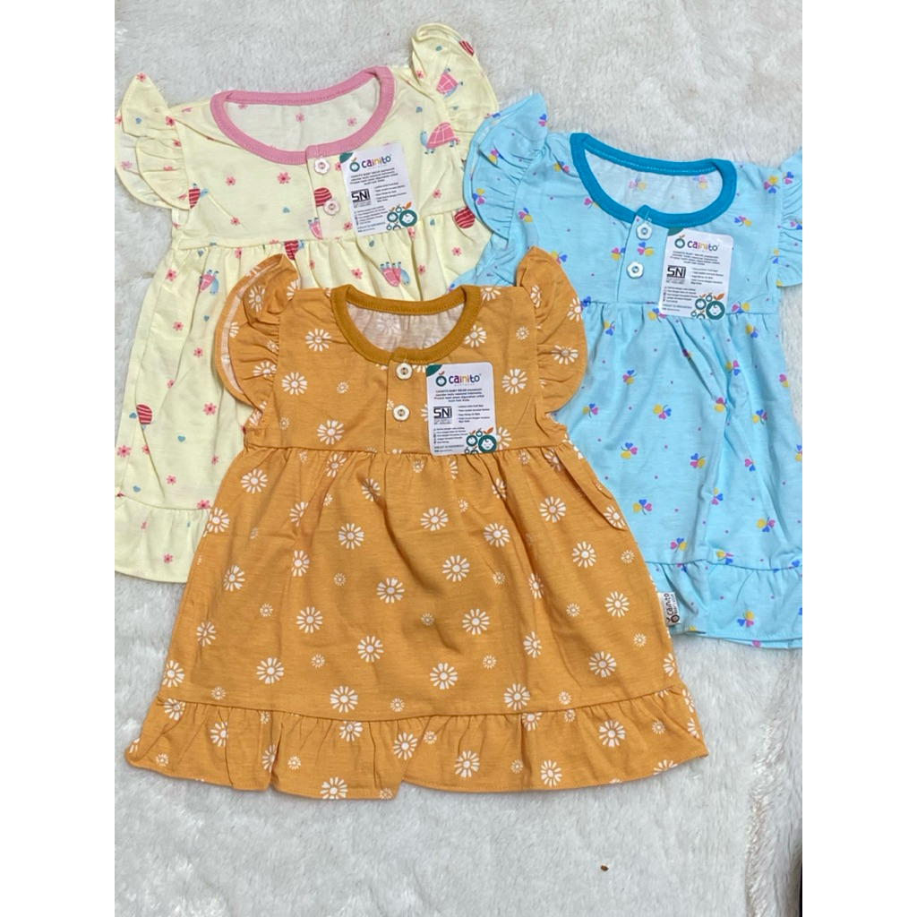 3Pcs Dress Cainito Elfira anak bayi perempuan / Dress Ruffle cainito