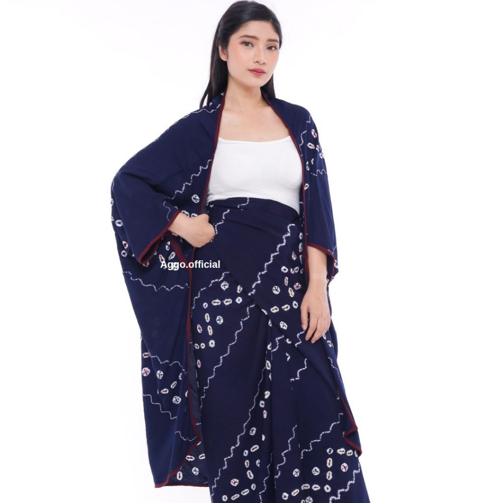 Outer Scraf Jumputan Shibori Zigzag Original Batik Moderen