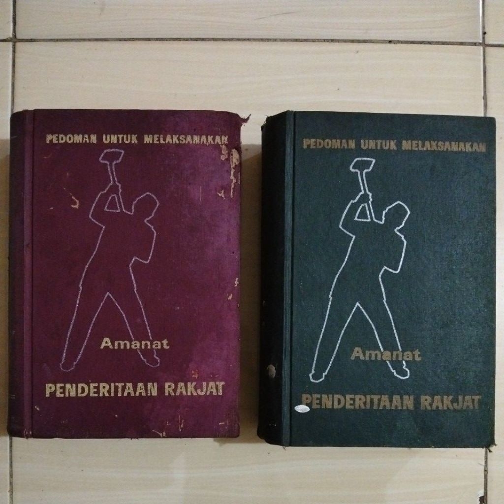 2 BUKU - PEDOMAN UNTUK MELAKSANAKAN AMANAT PENDERITAAN RAKJAT JILID I & II  - Buku Lawas Bekas Murah