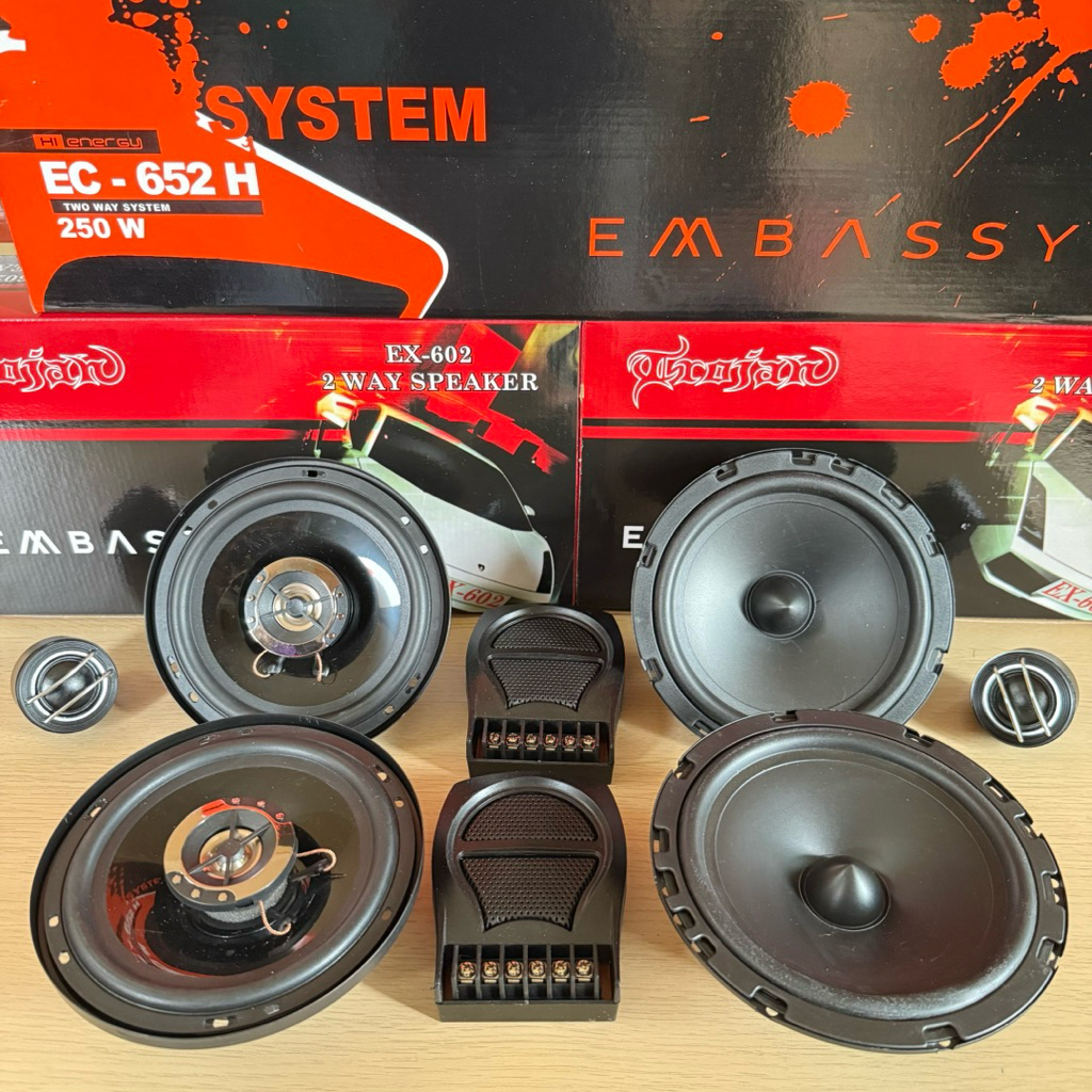 PAKET SPEAKER EMBASSY ( SPLIT + COAXIAL ) EMBASSY SPEAKER AUDIO MOBIL
