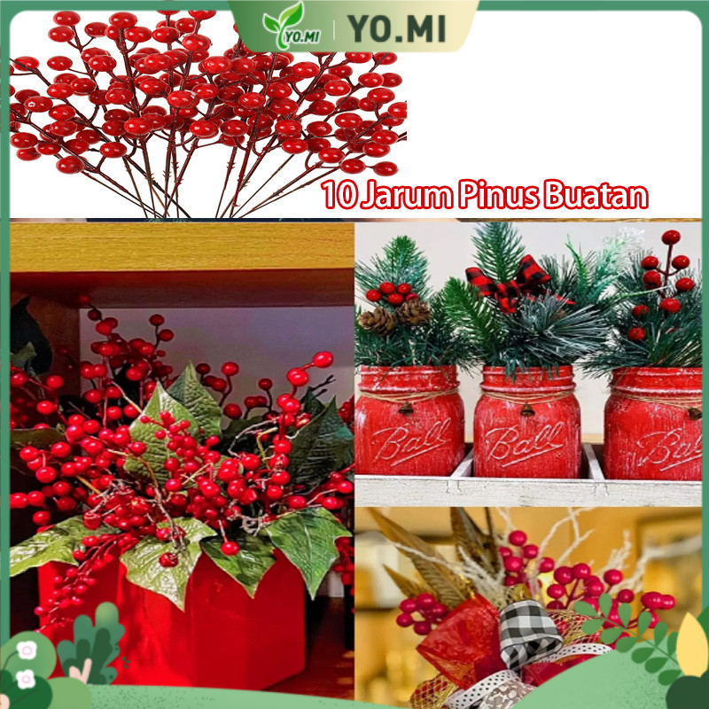 10 Jarum Pinus Buatan Cabang Pinus Buatan Dekorasi Festival Musim Semi Dekorasi Natal  Pernikahan Bu
