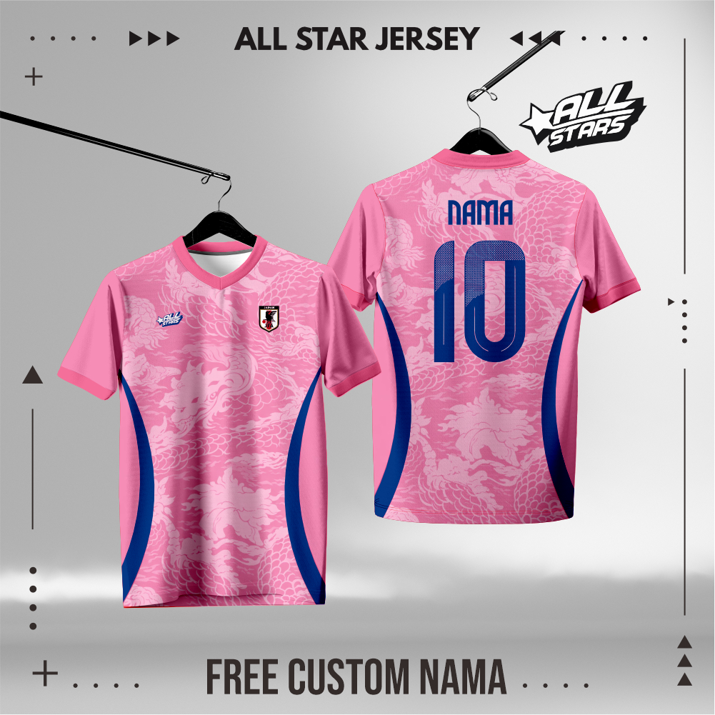 JERSEY JAPAN JEPANG PINK DRAGON GRATIS NAMA NOMOR PUNGGUNG
