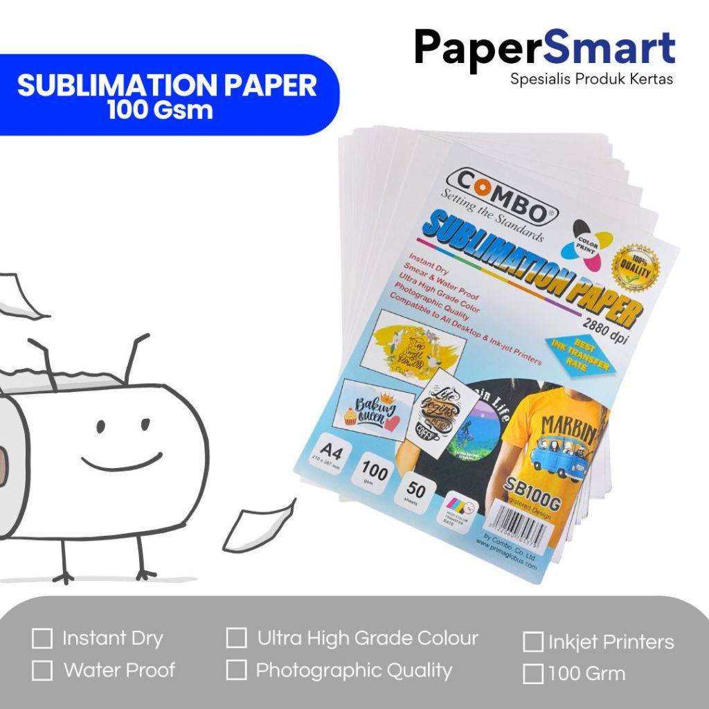 Kertas Sublim A4 / Sublimation Paper A4 / Kertas Sablon / Colour Transfer Paper / Sublim Paper
