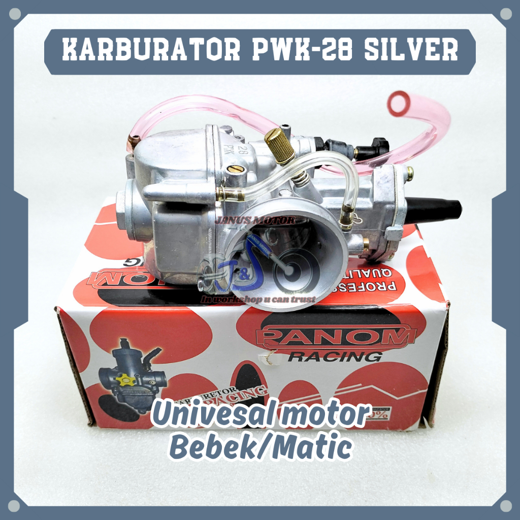Karburator Panom PWK-28 Silver Carburator Karbu Universal Motor Bebek Dan Matic Carbu Kualitas Origi