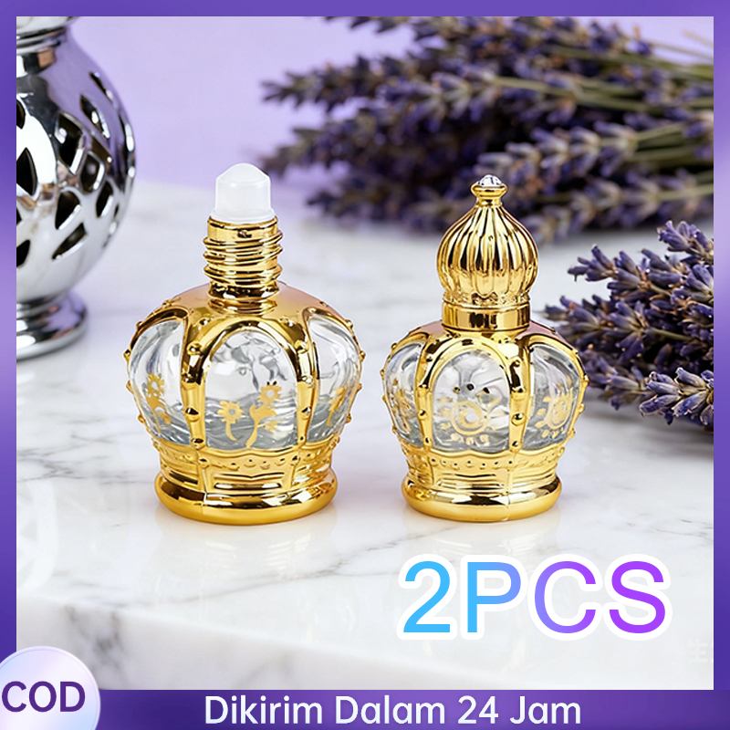 2pcs Botol Parfum Roll On 10ml Mahkota Botol Parfum Roll On Botol Kosong Botol Roll On Kaca