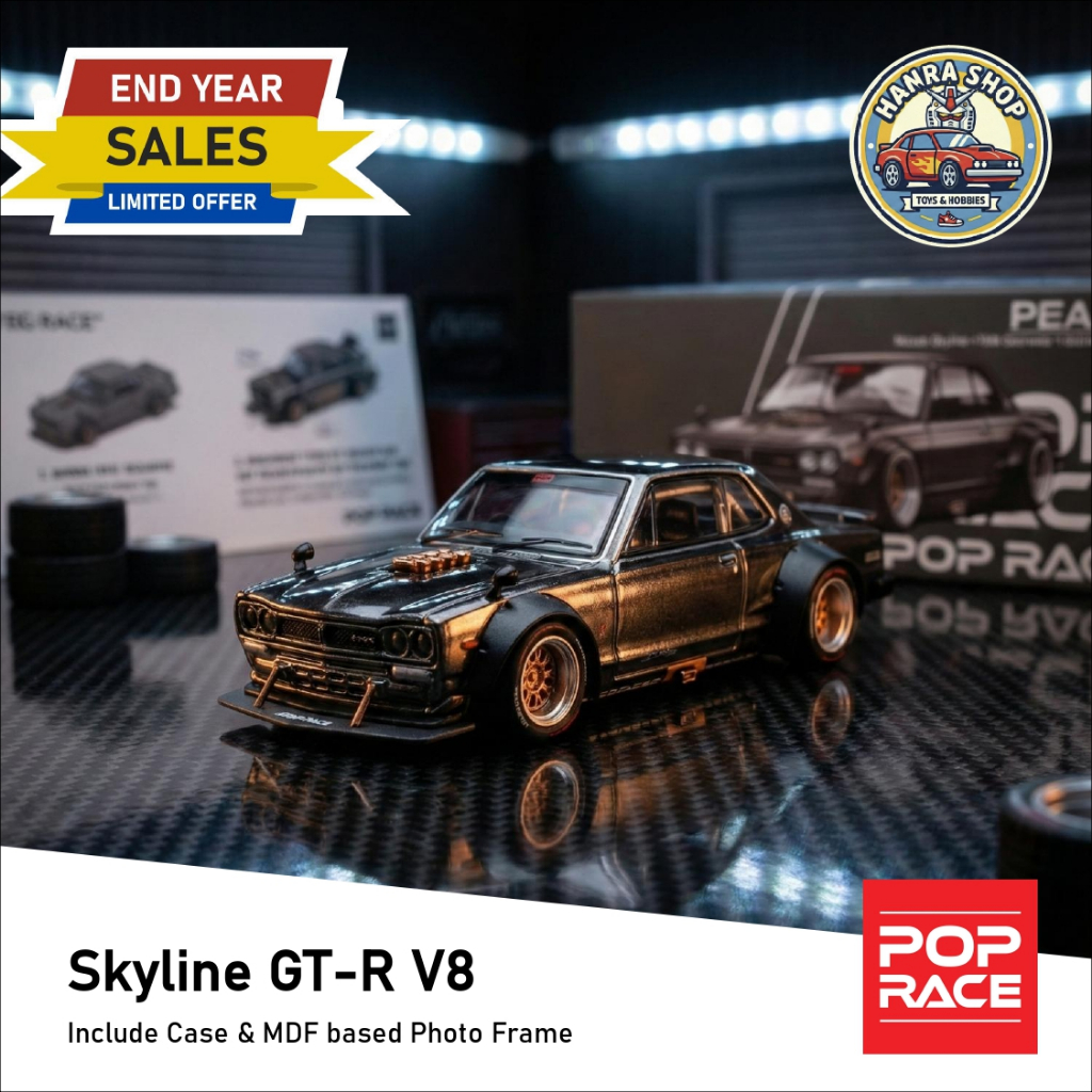Pop Race Diecast Skyline GT-R V8 + Case