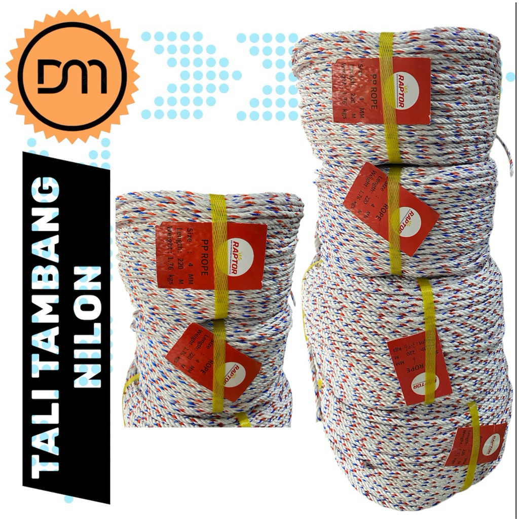 DM - [PER METER] Tali Nilon / Tali tambang nylon / Tali Tambang Plastik/ Tali Nylon Putih PE/ Tali t