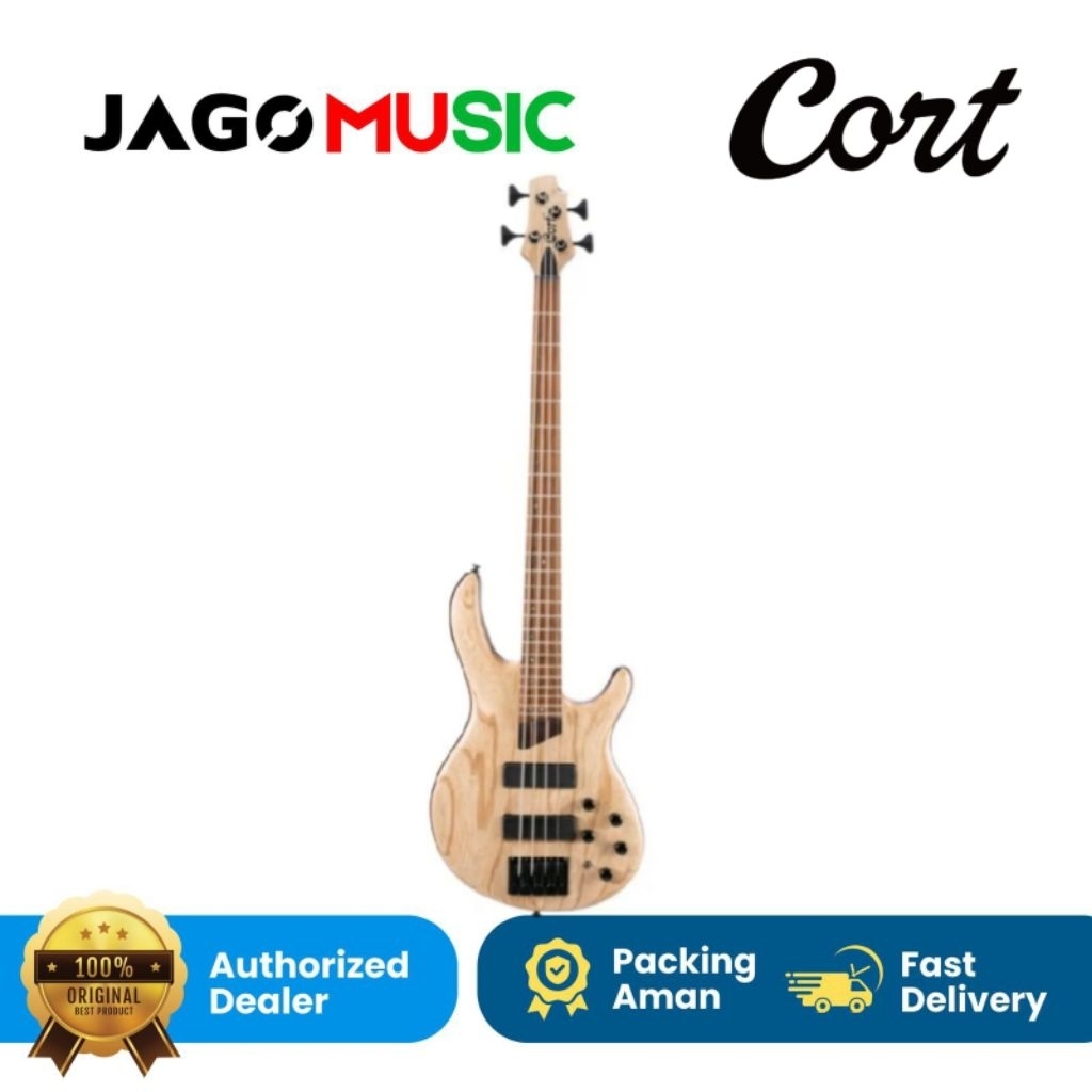 Gitar Bass Elektrik Cort B4 Element OPN Open Pore Natural Original 4 String Gitar Cort B 4 Element