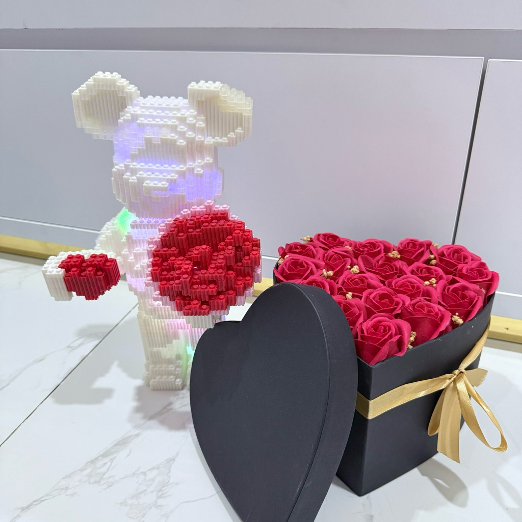 BUNDLING Buket Bunga Mawar TAHAN SELAMANYA + LEGO BUNGA