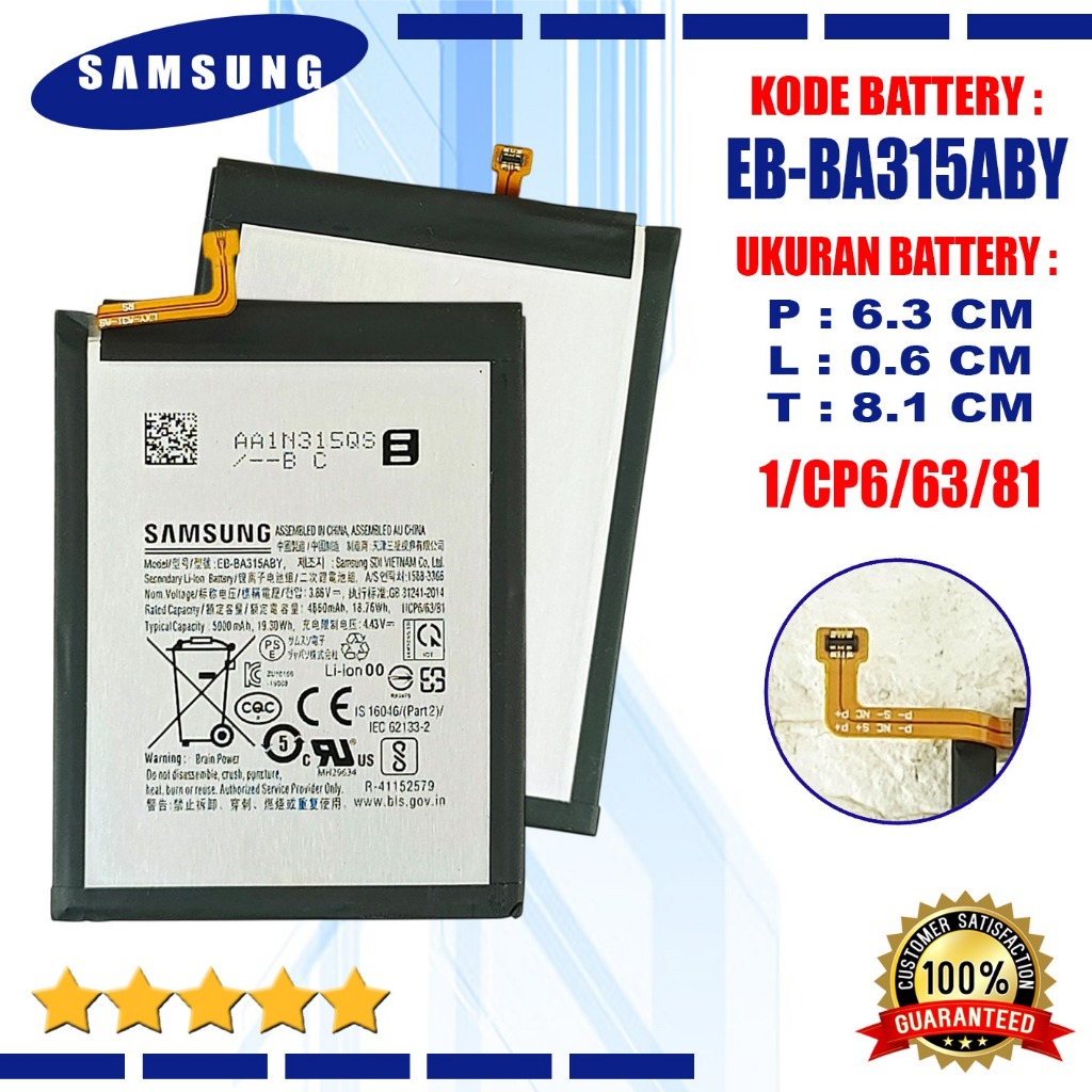Baterai High Quality EB-BA315ABY Untuk Hp Samsung Galaxy A31 A315F A315G A32 4G A325F A22 4G A225F B