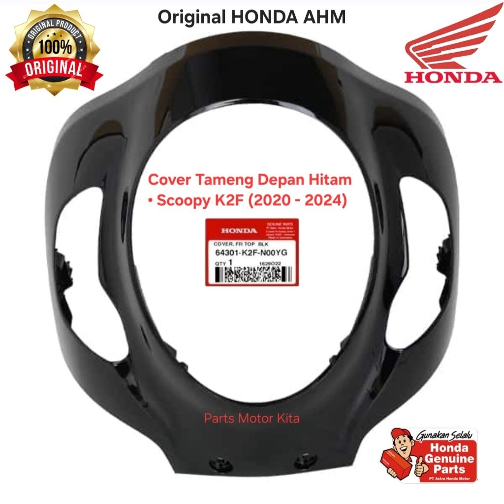 64301K2FN00YG Cover Tameng Depan Hitam Honda Scoopy K2F