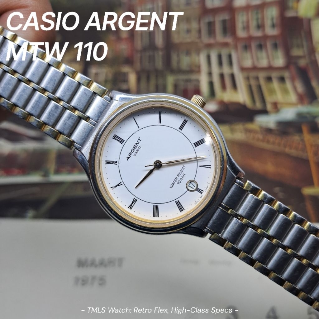 Jam Tangan Casio Argent MTW110 Roman dial vintage