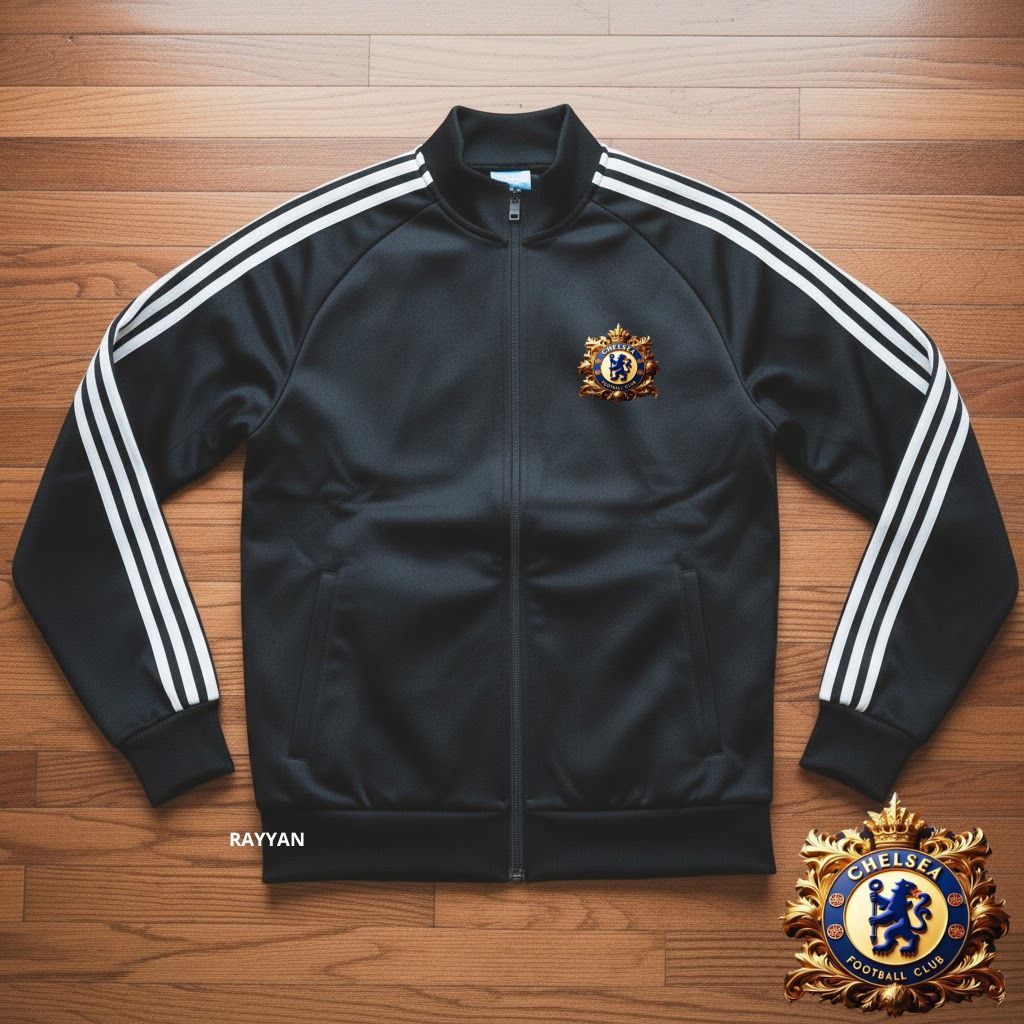 Jacket Tracktop Unisex Footbal Club Top Eropa / Dunia Chelsea Motf List Tangan Sz M-XL - Jaket Olahr