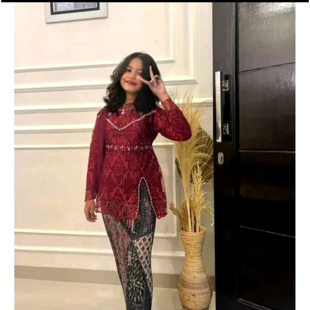 Set Kebaya Inara Anak Layer Slendang Modern Kebaya wisuda Anak SD Kebaya Anak Perempua