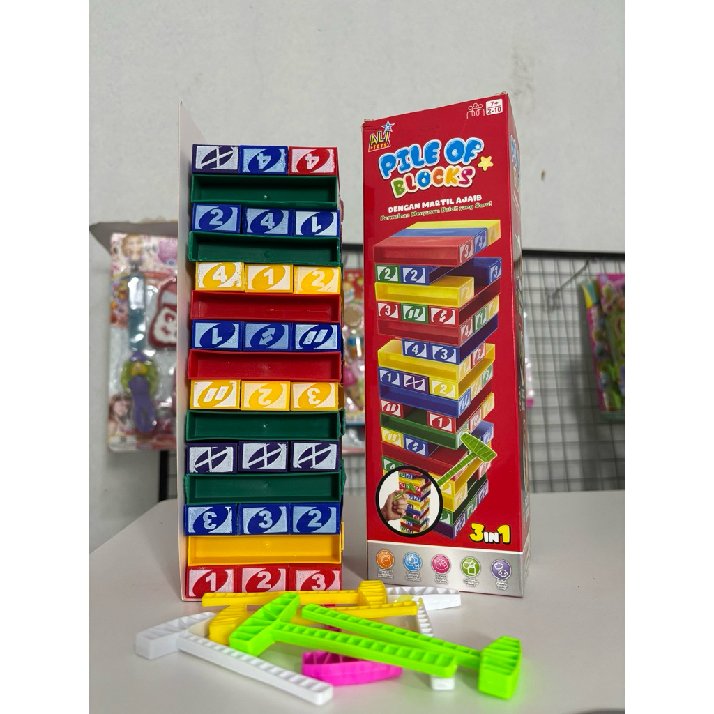 mainan anak susun balok/uno balok/permainan stako
