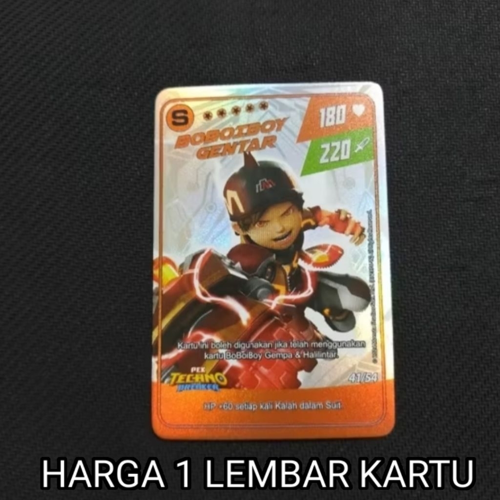 Boboiboy Monsta Galaxy Card Boboiboy Gentar Grade S Dari Pek Techno Breaker