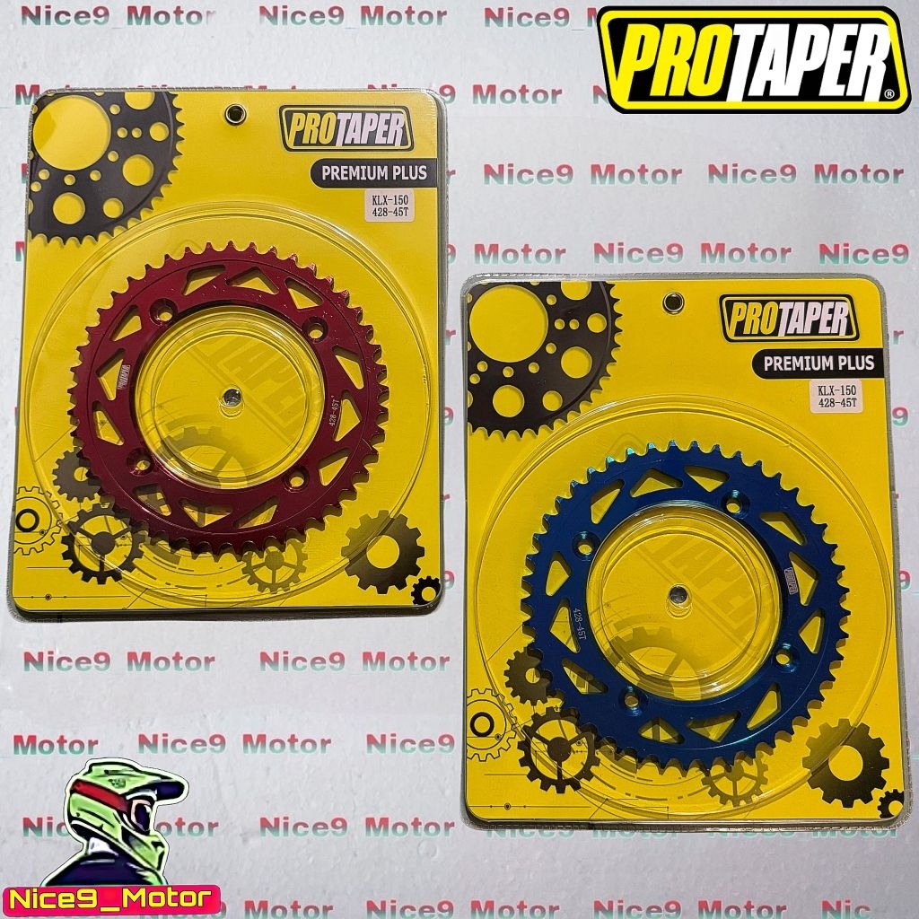 GEAR BELAKANG 428 KLX 150 D TRACKER 150 WARNA MERAH & BIRU PROTAPER RACING