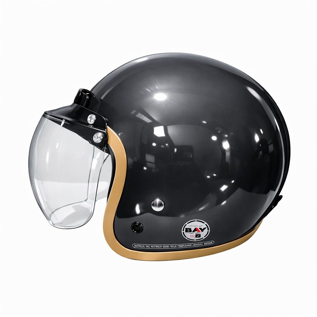 Helm bogo solid/Helm bogo dewasa list coklat/Helm bogo original SNI BAY