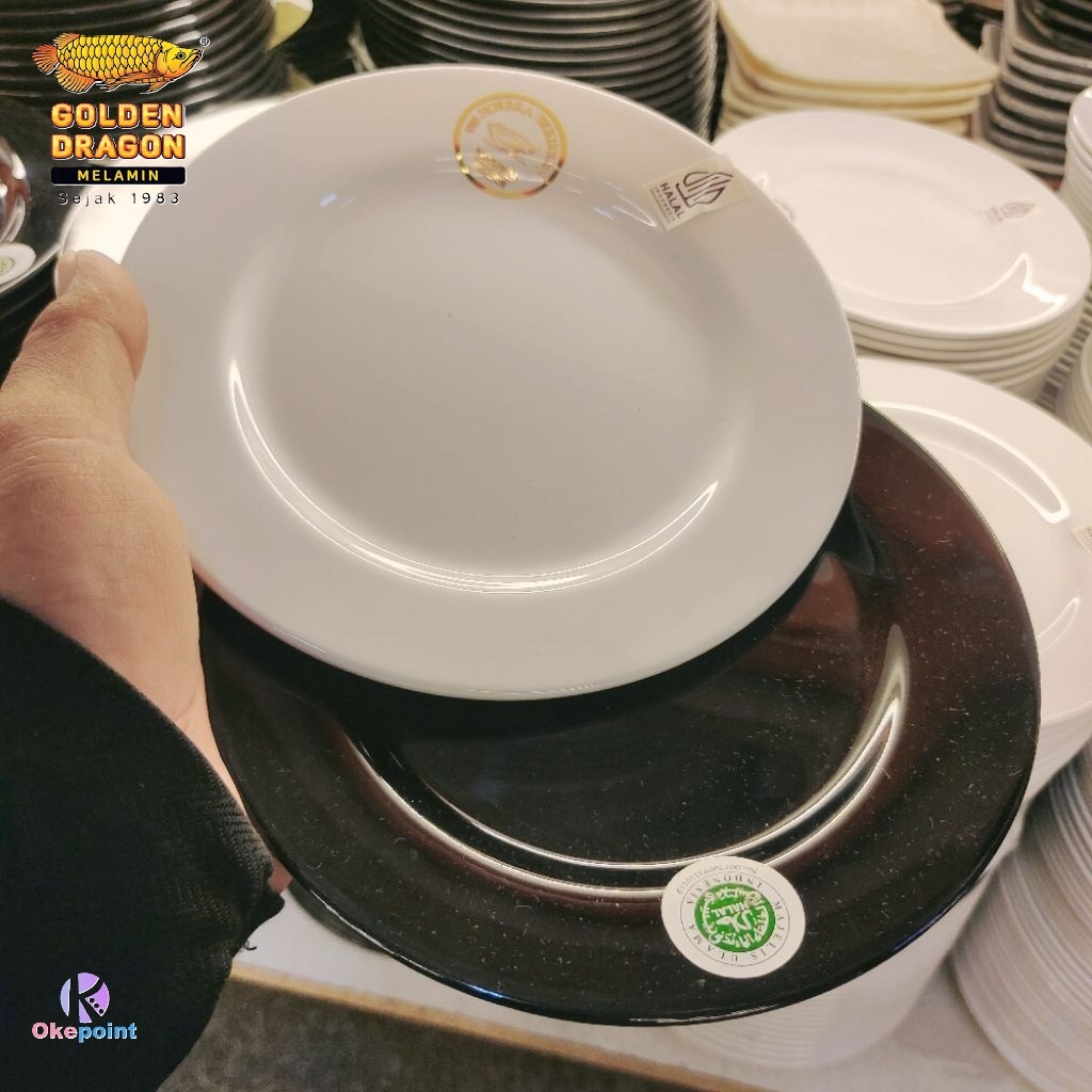 Piring Ceper Kecil 7 Inch Melamin Golden Dragon P5407 Original Premium