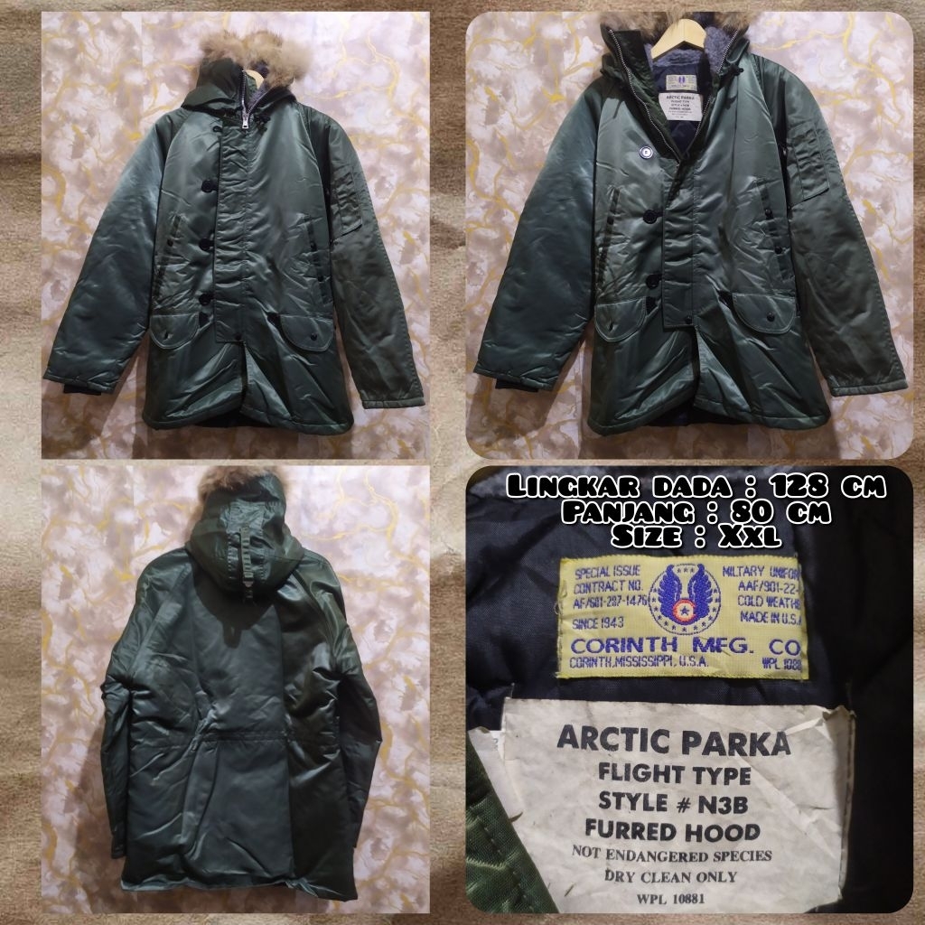 Jaket Parka Warna Hijau Army Second Original.