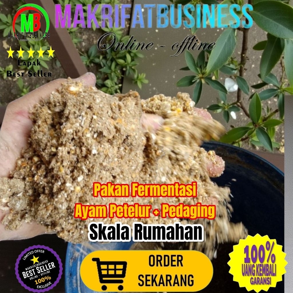 MAKRIFATBUSINESS Paket 3 kg  Pakan Rumahan AYAM UNGGAS  Petelur dan Pedaging KUB Elba Kuntara Merawa