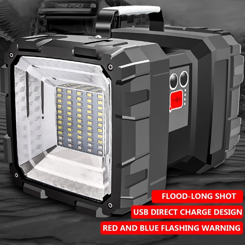 Senter besar jumbo 50000 Lumens 40 watt Senter Camping Lampu LED Dual Head Rechargeable 3600mAh anti