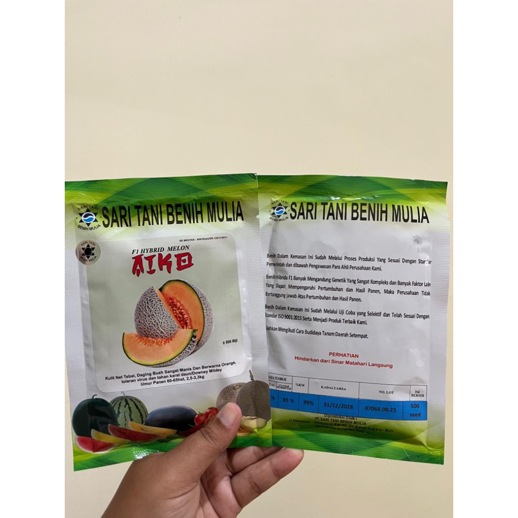 Benih Melon Aiko f1 tipe Delon 65 Sari Tani 500biji exp 2027