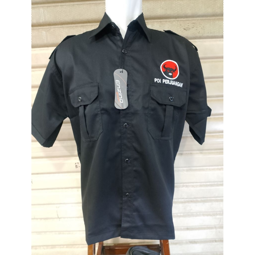 Kemeja PDI PERJUANGAN Seragam PDIP Hitam pendek