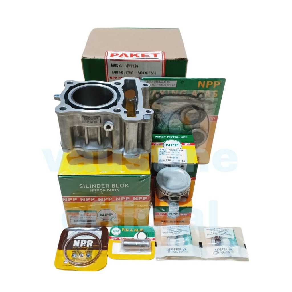 BLOK SEHER BORING SILINDER VIXION NEW+PISTON KIT+TOPSET+SEAL KLEP 1PA ORI NPP