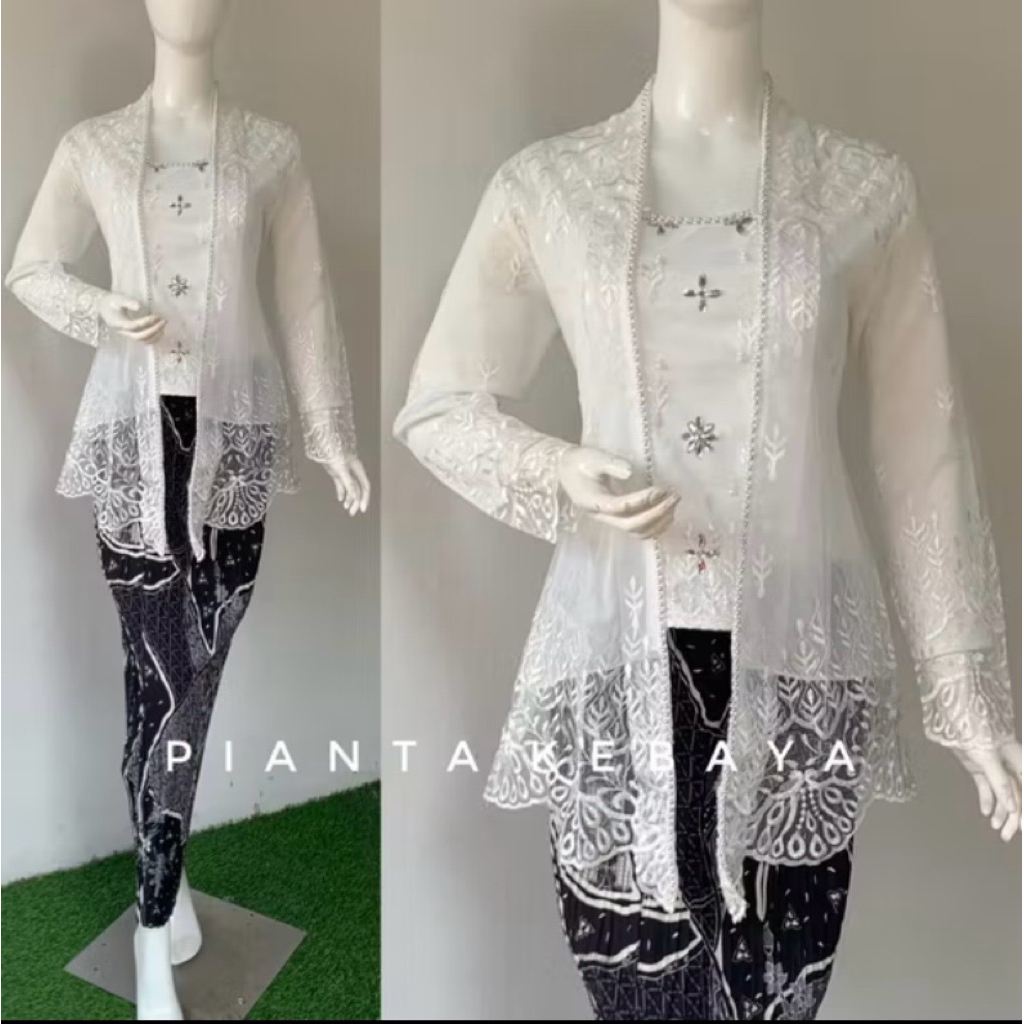 kebaya kutubaru putih