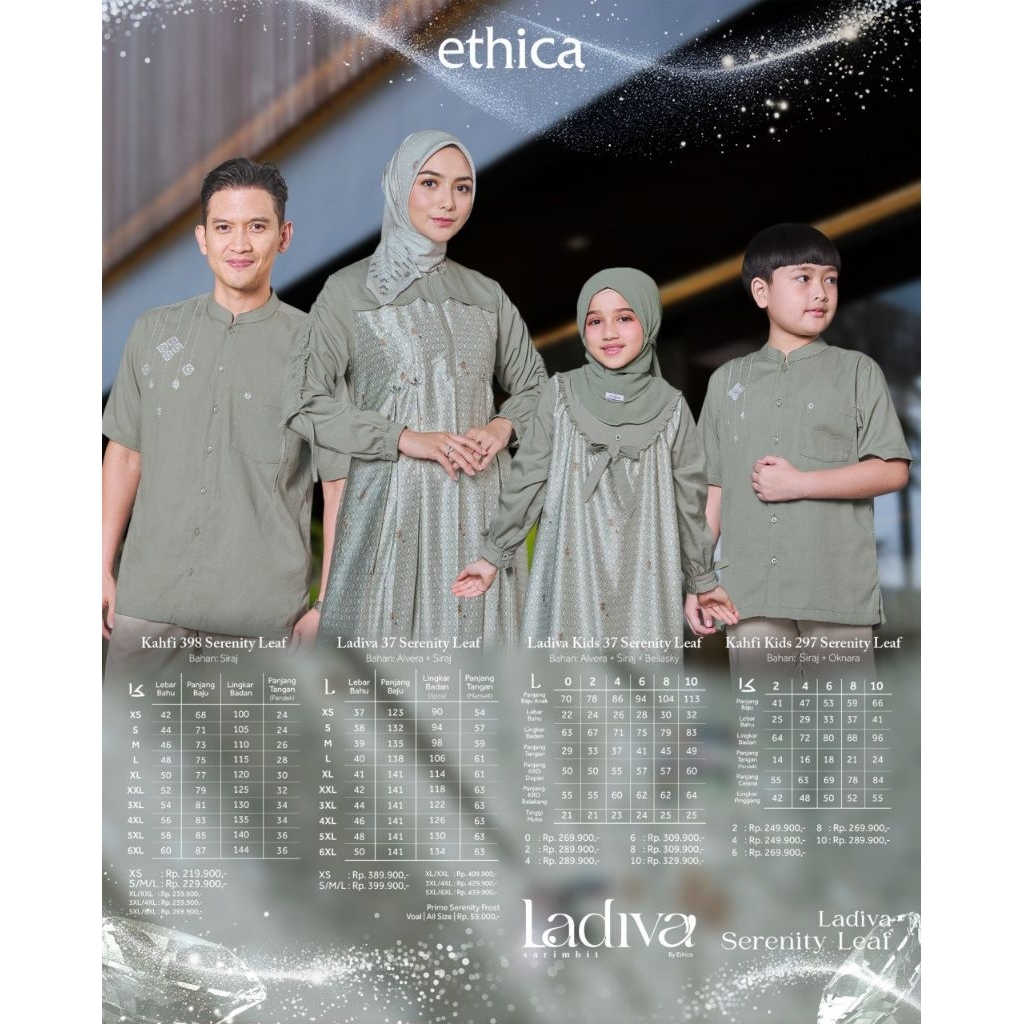 Sarimbit Ladiva Series 2026 Serenity Leaf| Gamis Simple Elegant Ladiva 37 Serenity Leaf| Setelan Gam
