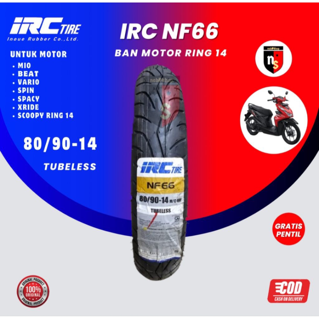BAN IRC NF 66 80/90-14 RING 14 TUBELESS