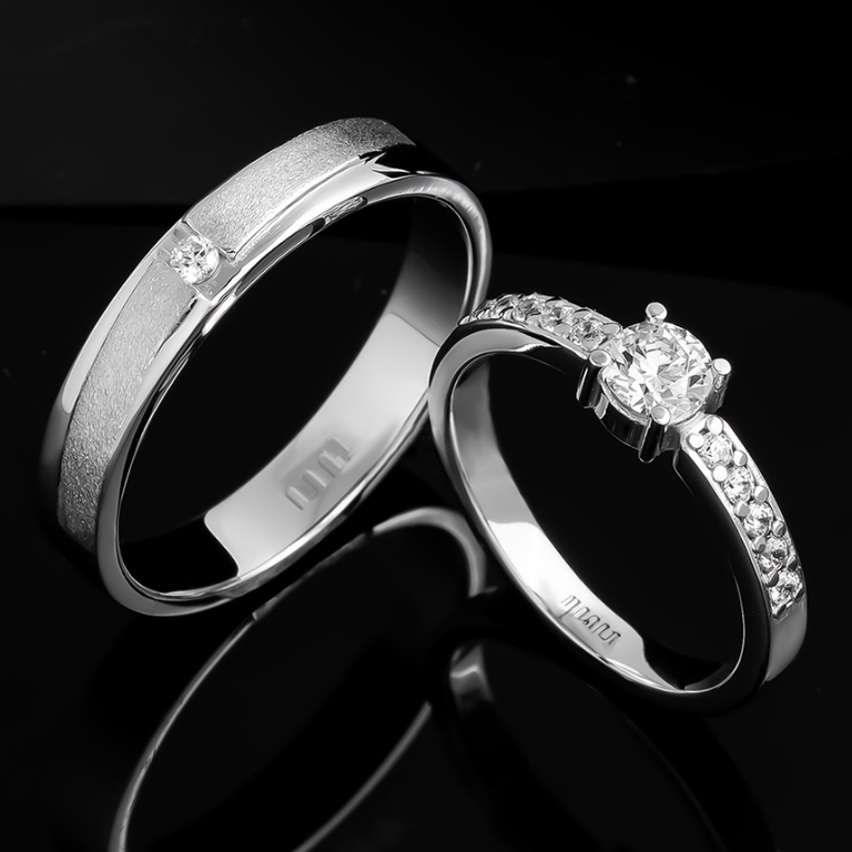 Kotagede Jewellery - Cincin Tunangan Couple Palladium - Cincin Custom Premium