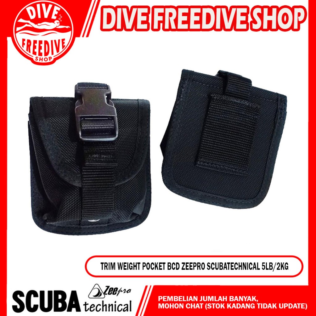 Trim Weight Pocket 2kg BCD Zeepro ScubaTechnical Kantong Timah Scuba Diving Selam Freediving