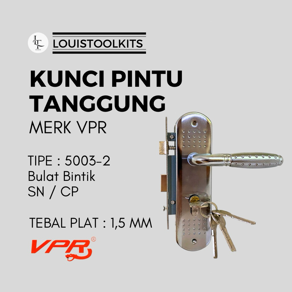 Gagang Kunci Pintu TANGGUNG / Handle Pintu Komplit Ukuran Tanggung VPR [ Per SET ]