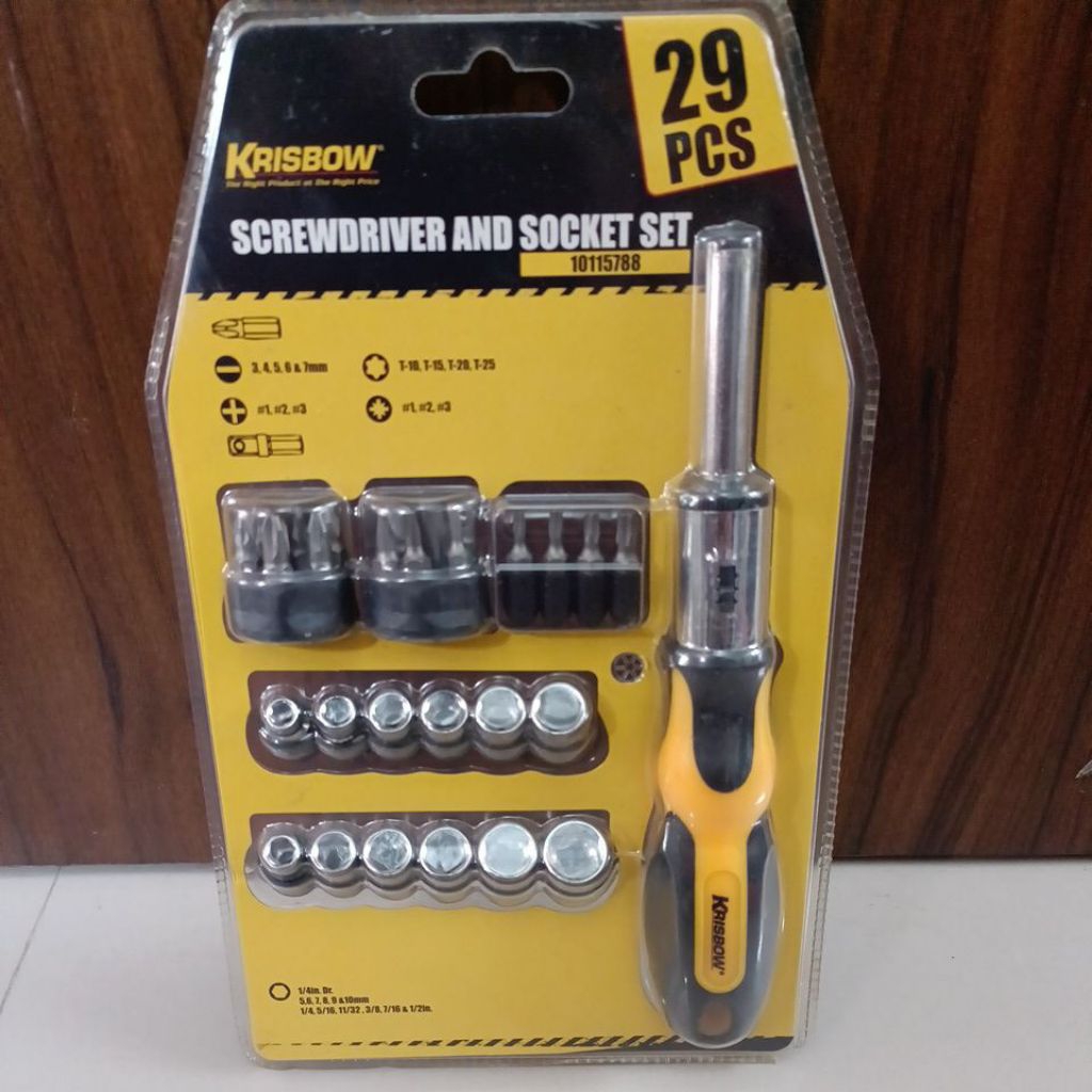 Obeng socket Screwdriver and socket set 29 pcs krisbow