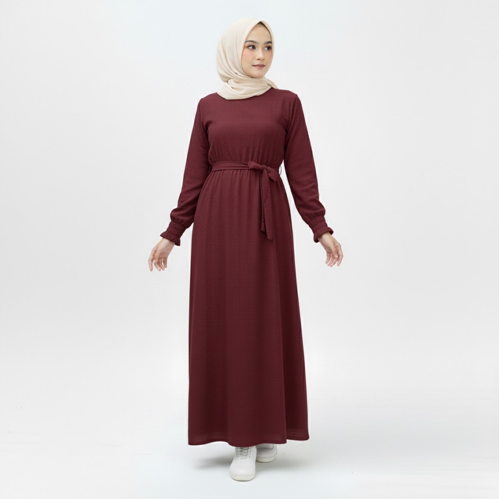 Zalifa Dress Gamis Terbaru Gamis Lebaran Abaya Crinkle Baju Wanita Muslimah Lebaran Maxi 2026 RMD09