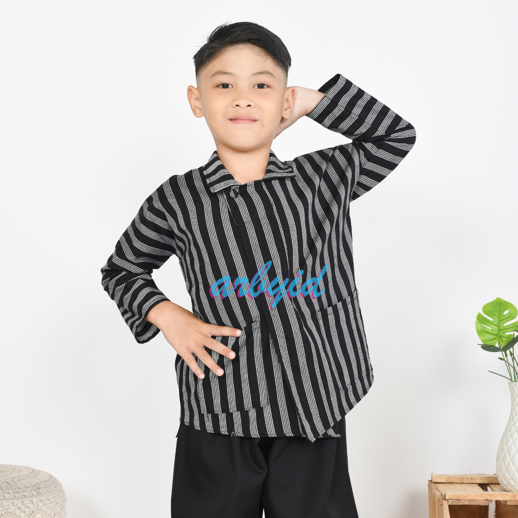 Baju Lurik Jawa Anak Usia 1 Tahun Sampai 12 tahun Sorjan Adat Solo Jogja Harga Grosir
