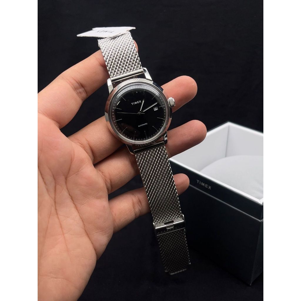 Timex Marlin TW2T22900 Automatic Black Dial Stainless Steel Strap