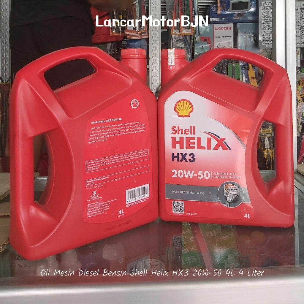 Oli Mesin Diesel Bensin Shell Helix HX3 20W-50 4L 4 Liter