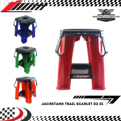 Jackstand Paddock Tengah Standar Motor Trail DZ-01 "Original Scarlet"